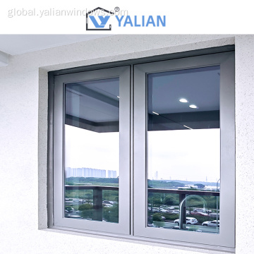 Flush Casement Windows  Aluminum Alloy Casement Windows Soundproof Function Manufactory